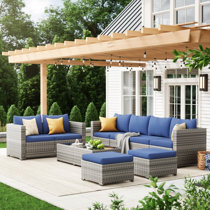 Kordell 9 Piece Rattan Sectional Wayfair